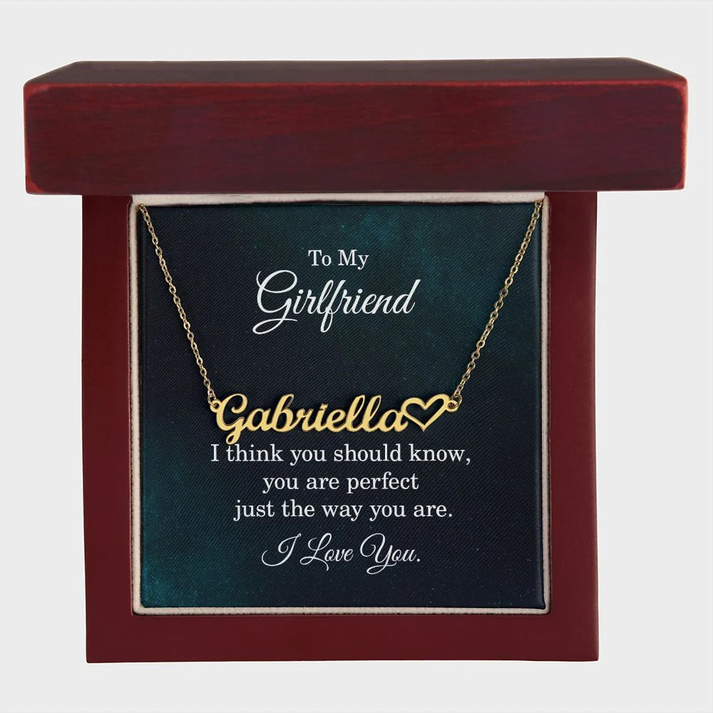 I Think You Should Know Personalized Gold Tone Heart Name Necklace Custom